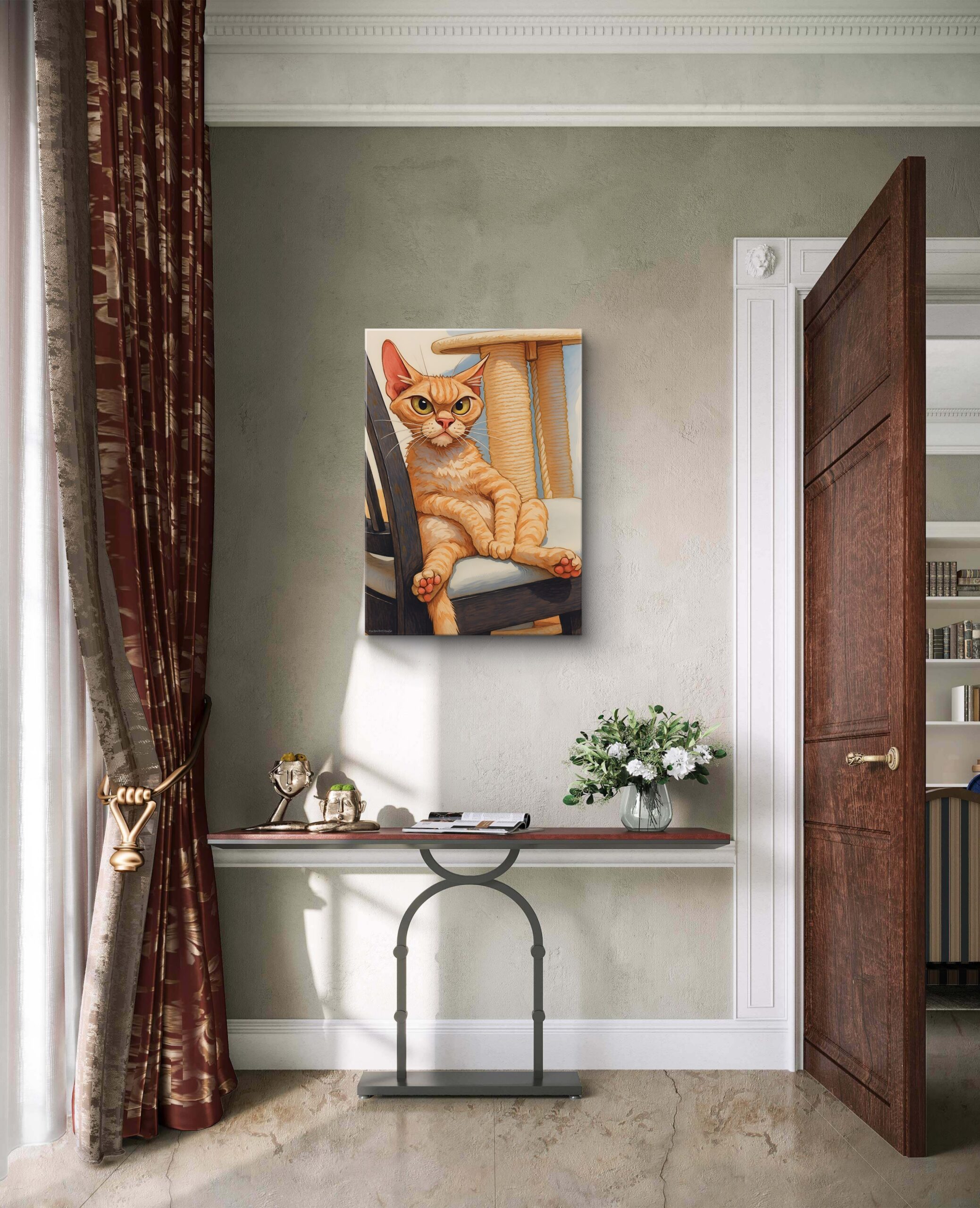 Obraz drukowany na płótnie "Wpieniony kot" 70x50cm - obrazek 4